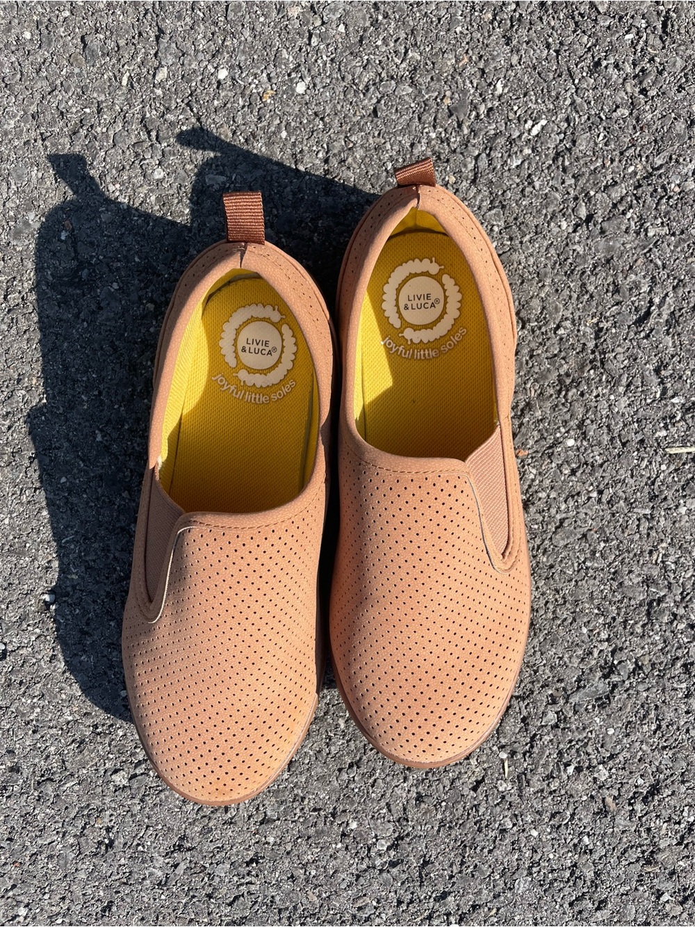Livie & Luca boys Slip-On Perforated Sneakers in Tan
